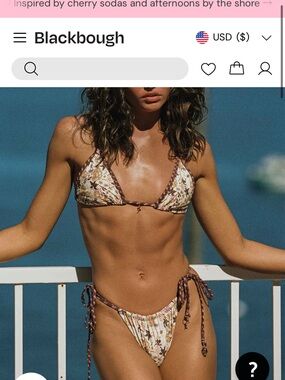 Blackbough swim NEW WITH TAGS floral brown and cream bikini!